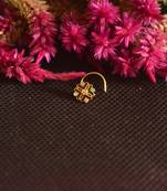 Designer Golden Meenakari Diamond Floral nose ring or Nose Pin