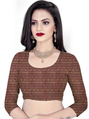 Olive printed cotton saree with blouse 5