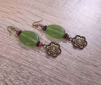 Green agate earrings 1