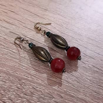 Maroon agate earrings 1