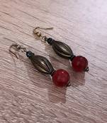Maroon agate earrings