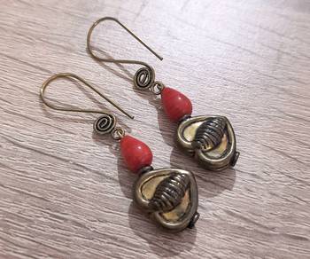 Red agate earrings 1
