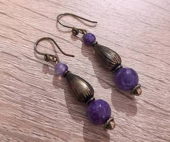 Purple agate earrings 1