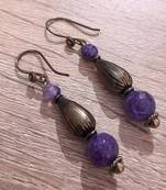 Purple agate earrings