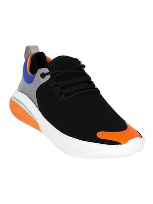 Vardhra Men's Black Synthetic Leather Outdoor Daily Casual Sneaker Shoes 1