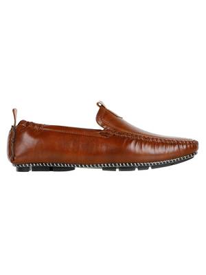 Vardhra Men's Tan Synthetic Leather Outdoor Slip On Casual Loafer 3