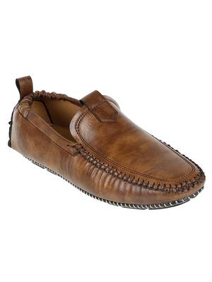Vardhra Men's Brown Synthetic Leather Outdoor Slip On Casual Loafer 1