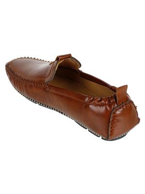Vardhra Men's Tan Synthetic Leather Outdoor Slip On Casual Loafer 4