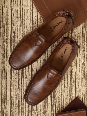 Vardhra Men's Brown Synthetic Leather Outdoor Slip On Casual Loafer 2