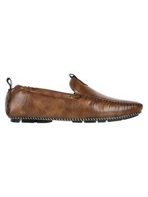 Vardhra Men's Brown Synthetic Leather Outdoor Slip On Casual Loafer 3