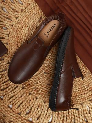 Vardhra Men's Tan Synthetic Leather Outdoor Slip On Casual Loafer 2