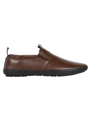 Vardhra Men's Tan Synthetic Leather Outdoor Slip On Casual Loafer 3