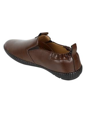 Vardhra Men's Tan Synthetic Leather Outdoor Slip On Casual Loafer 4