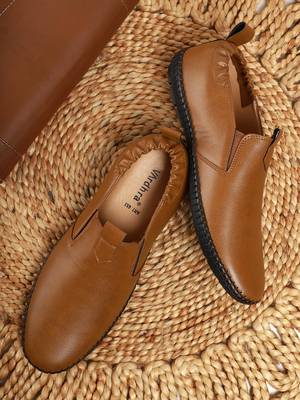 Vardhra Men's Brown Synthetic Leather Outdoor Slip On Casual Loafer 2