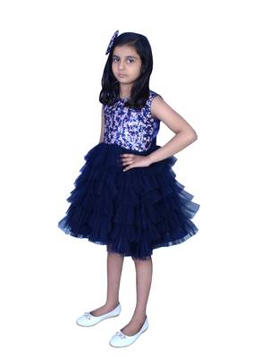 Sequence party wear with hair clip-Blue 4
