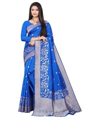 Soft Kanchipuram silk saree with Beautiful weaving Pallu& Rich weawing Border 1