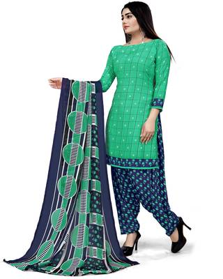 Green floral print cotton salwar 4