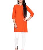 Cotton Orange ethnic kurtis