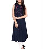 Rayon Blue ethnic kurtis