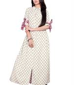 Cotton White ethnic kurtis