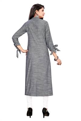 Cotton Grey ethnic kurtis 2