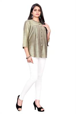 Silk Grey ethnic kurtis 1