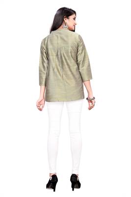 Silk Grey ethnic kurtis 2