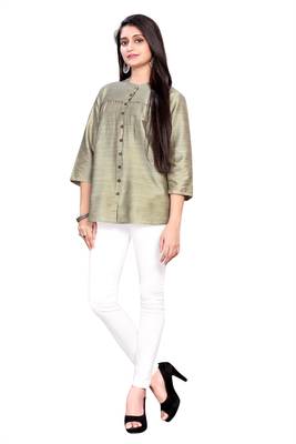 Silk Grey ethnic kurtis 3