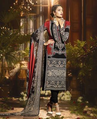 Black geometric print cotton silk salwar 1