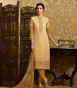Mustard embroidered cotton salwar