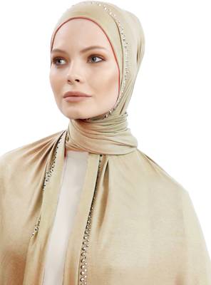 JSDC Daily Wear Diamond Stone Work Hosiery 4 Way Women Scarf Hijab 2