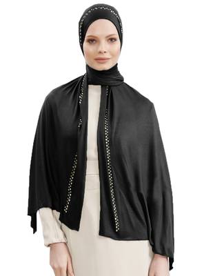 JSDC Women Casual Wear Stone Work Hosiery 4 Way Scarf Hijab Dupatta 1