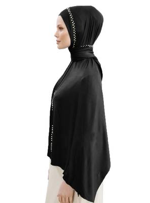 JSDC Women Casual Wear Stone Work Hosiery 4 Way Scarf Hijab Dupatta 3