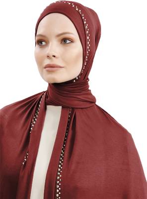 JSDC Ocassion Wear Women Diamond Stone Work Hosiery Scarf Hijab Stole 2