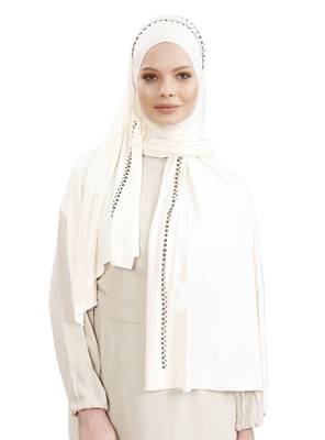 JSDC Women Hosiery 4 Way Diamond Stone Work Hijab Scarf 1