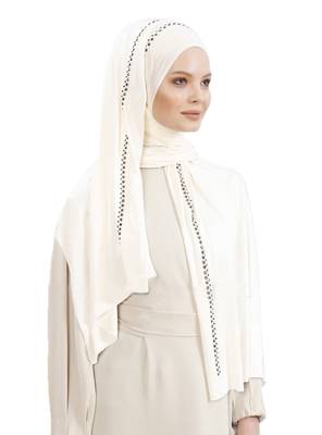 JSDC Women Hosiery 4 Way Diamond Stone Work Hijab Scarf 2
