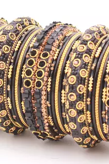 Black bangles-and-bracelets