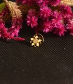 Designer Golden Meenakari Diamond Floral nose ring or Nose Pin