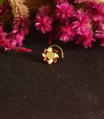 Designer Golden Meenakari Diamond Floral nose ring or Nose Pin