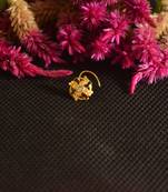 Designer Golden Meenakari Diamond Floral nose ring or Nose Pin