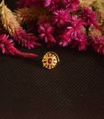 Designer Golden Meenakari Diamond Floral nose ring or Nose Pin