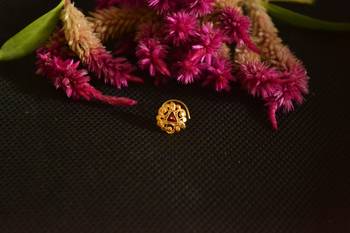 Designer Golden Meenakari Diamond Floral nose ring or Nose Pin 4