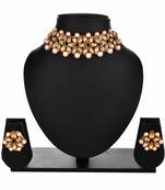 Designer Golden Kundan Pearl Choker Jewelry Set