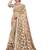 Beige plain net saree with blouse