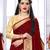 Maroon plain art silk saree with blouse