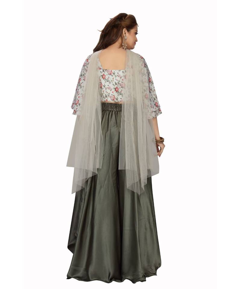 OLIVE GREEN COLOR GARARA top SET