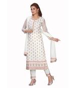 White Color Chanderi Set