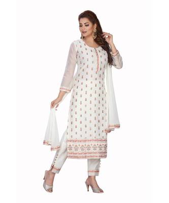 White Color Chanderi Set 2