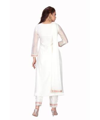 White Color Chanderi Set 3