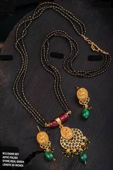 Green agate necklace-sets